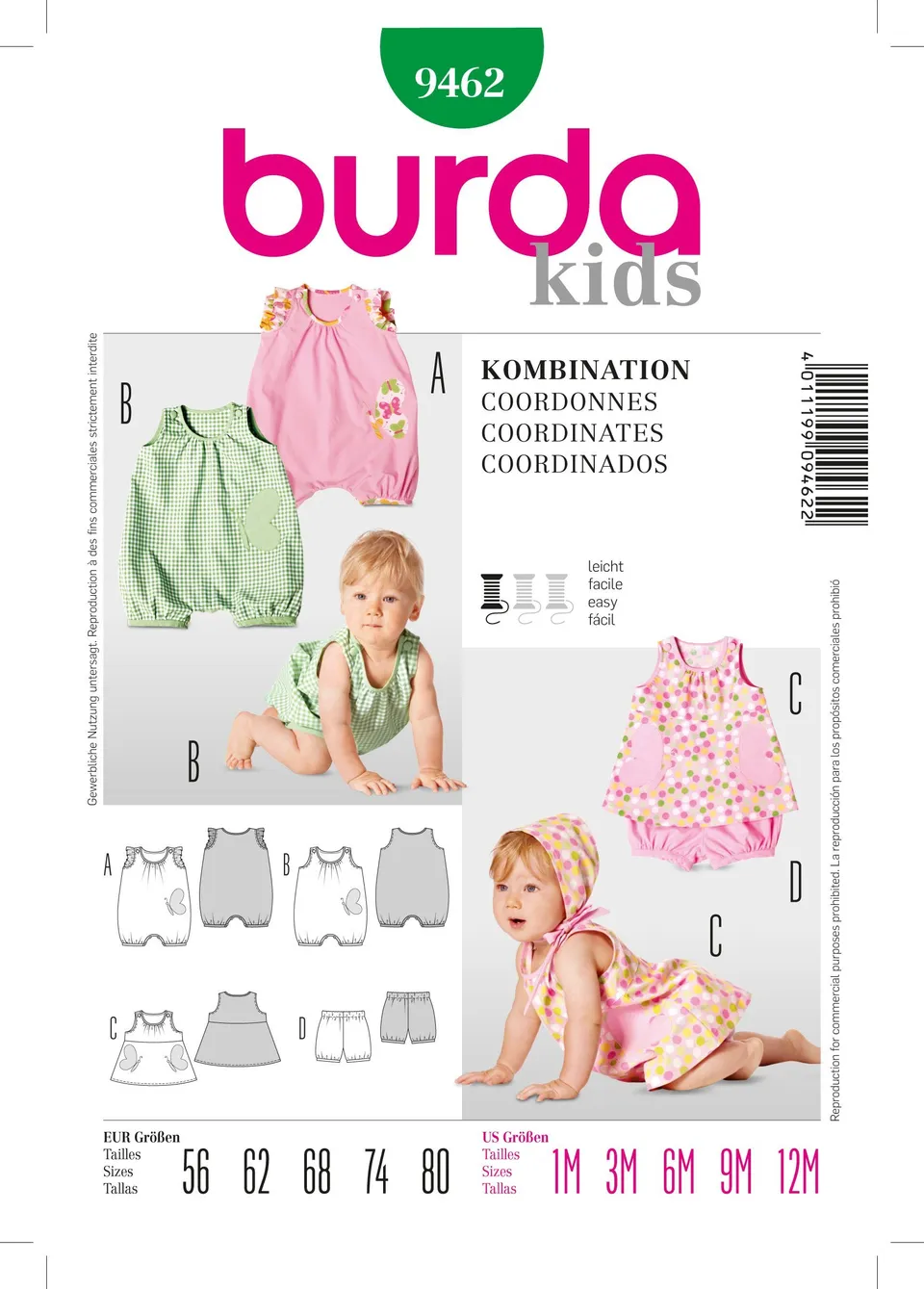 burda-style-baby-kleid-mit-h-schen-oder-overall-papierschnittmuster-gr-56-80 image 1