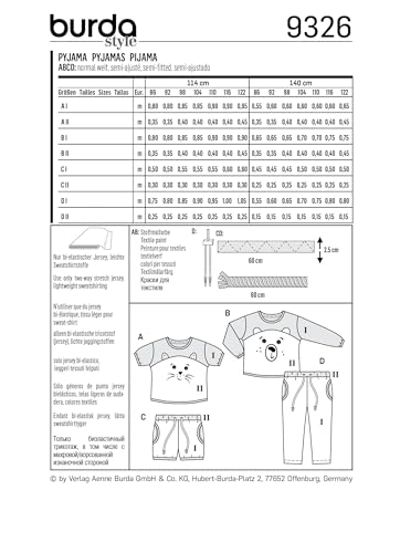 burda-style-9326-pyjama-schnittmuster-unisex-gr-86-122-kinder image 2