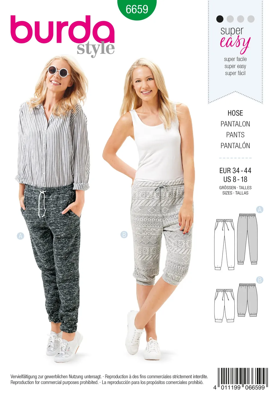 burda-style-schnittmuster-6659-damen-relax-hose-jersey-gr-34-44-mit-kordel image 1