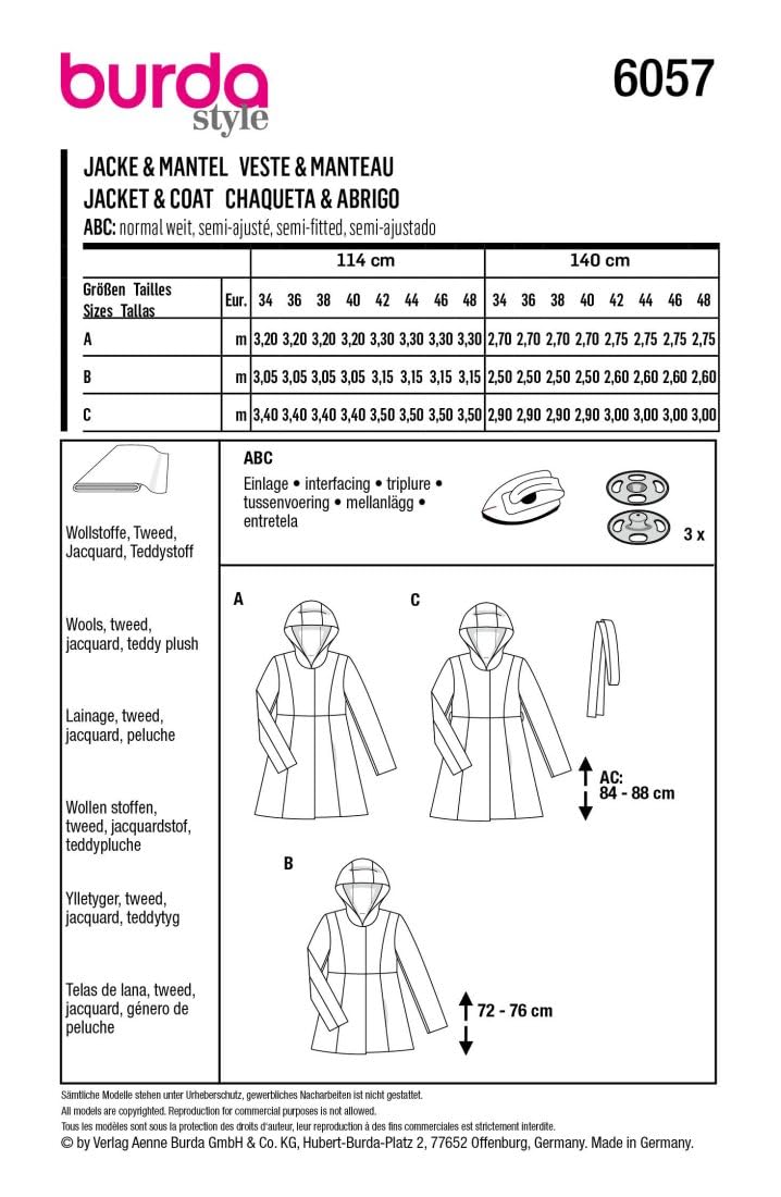 burda-style-b6057-schnittmuster-jacke-und-kurzmantel-damen-gr-34-48 image 3