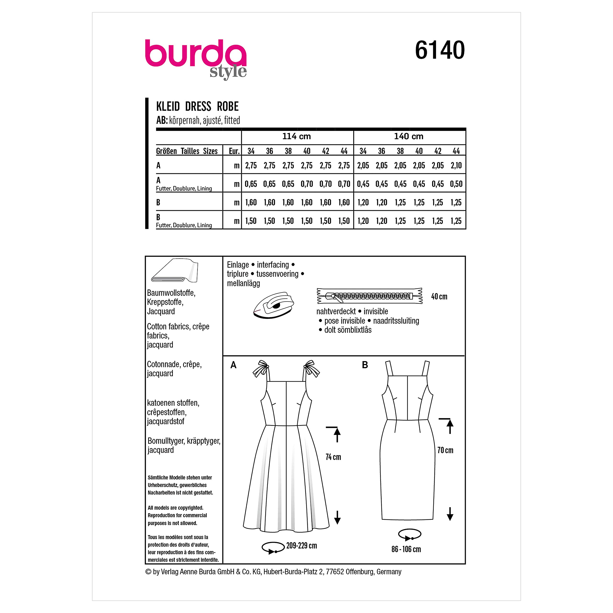 burda-style-schnittmuster-set-sommerkleider-2-kleider-damen-gr-34-44 image 2