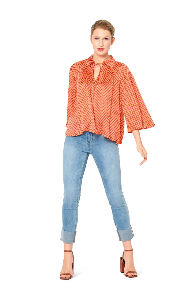 burda-style-6141-schnittmuster-bluse-damen-gr-34-44-level-3-mittel image 1