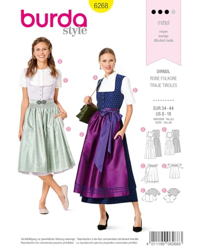 burda-style-6268-damen-dirndl-mit-bluse-und-sch-rze-gr-36-46 image 3