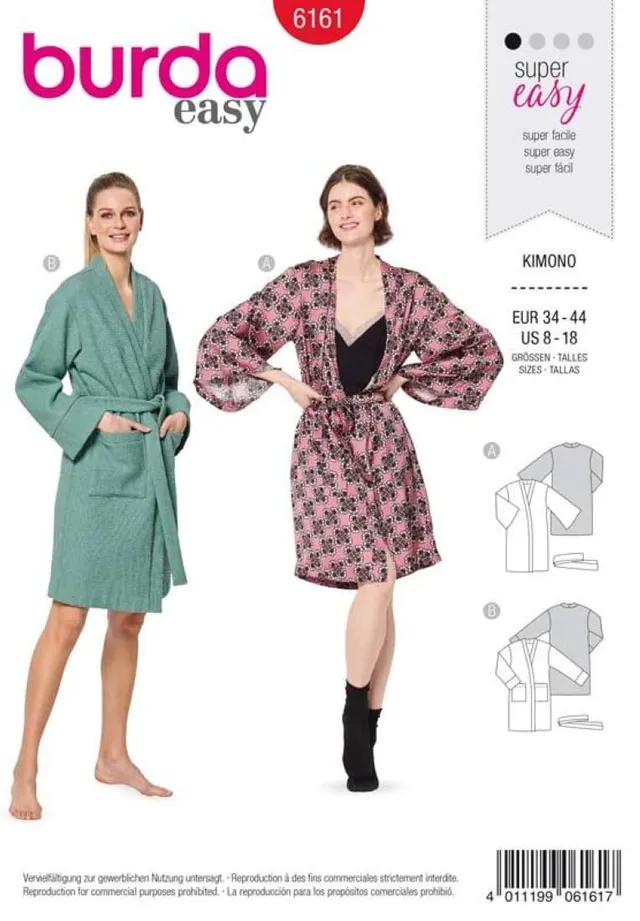 burda-style-6161-schnittmuster-damen-kimonos-mit-bindeg-rtel image 1
