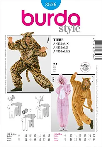 burda-3576-schnittmuster-damen-tier-overall-gr-38-48-44-54 image 1