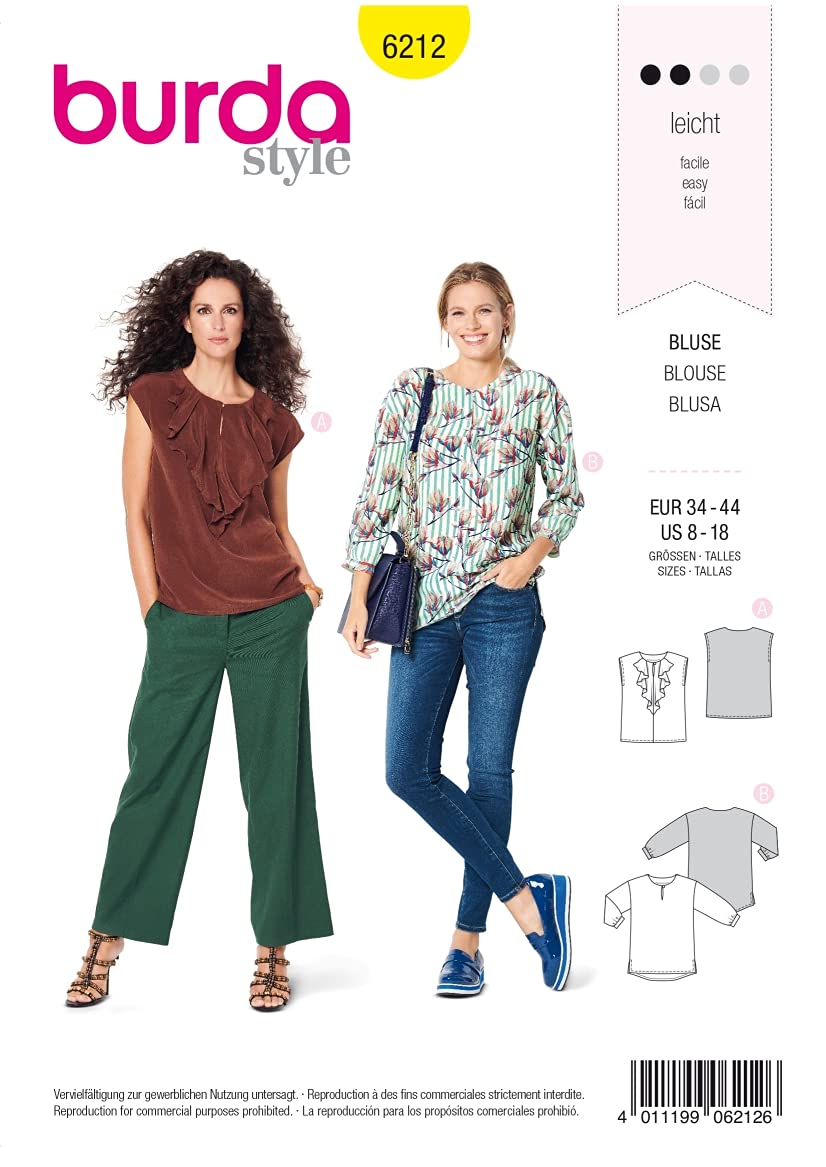 burda-style-schnittmuster-6212-bluse-f-r-damen-one-size image 2