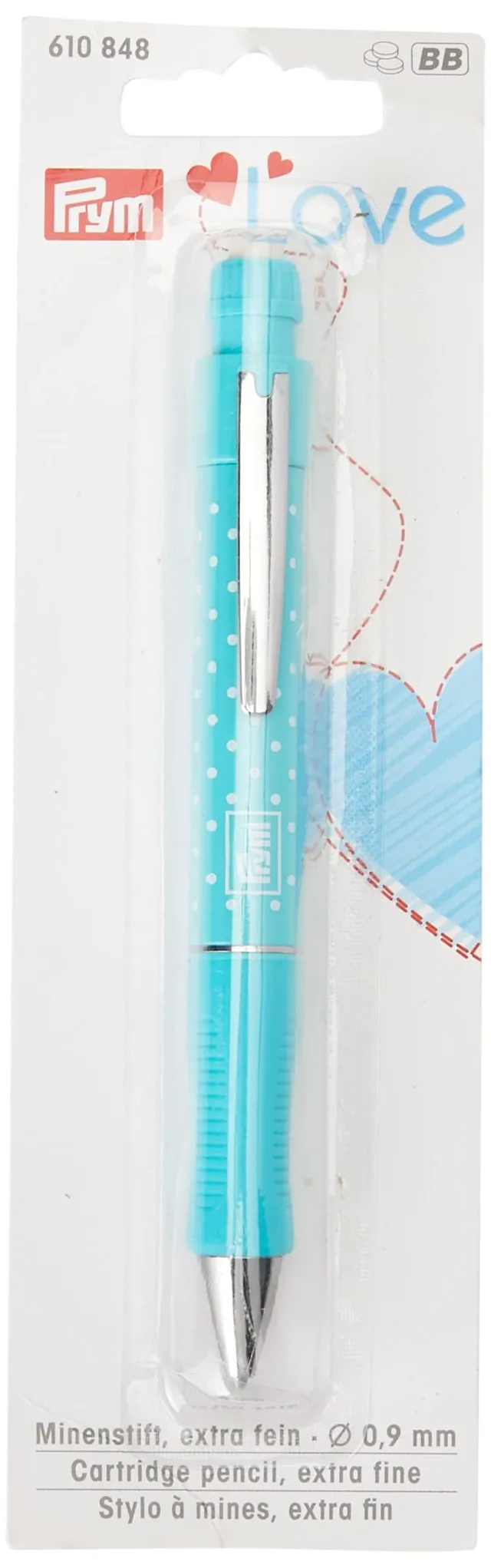 prym-love-polka-dot-markierstift-0-9-mm-t-rkis-mit-ersatzminen image 1