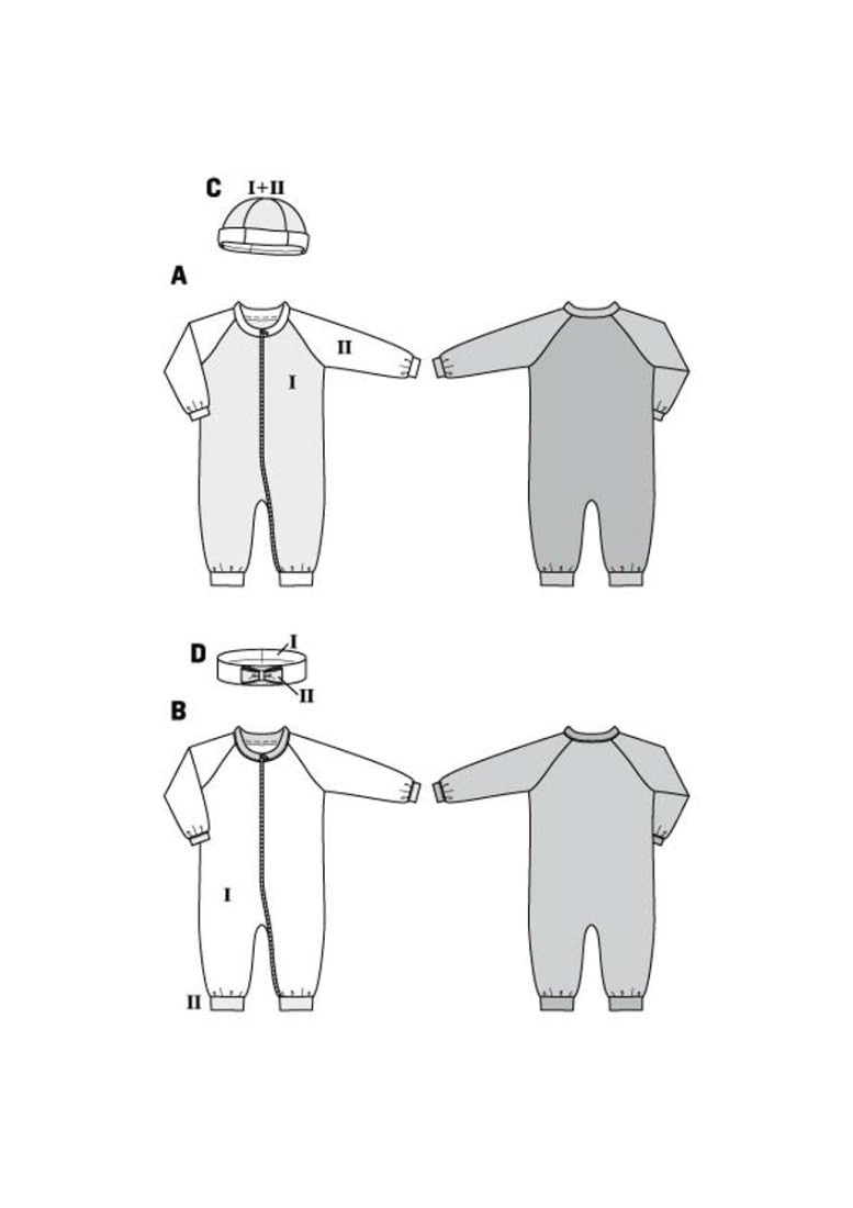 burda-9328-schnittmuster-baby-overall-m-tze-stirnband-gr-58-86-level-leicht image 7