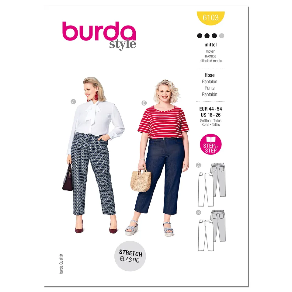 burda-style-schnittmuster-set-damen-jeans-hosen-gr-18-28 image 1