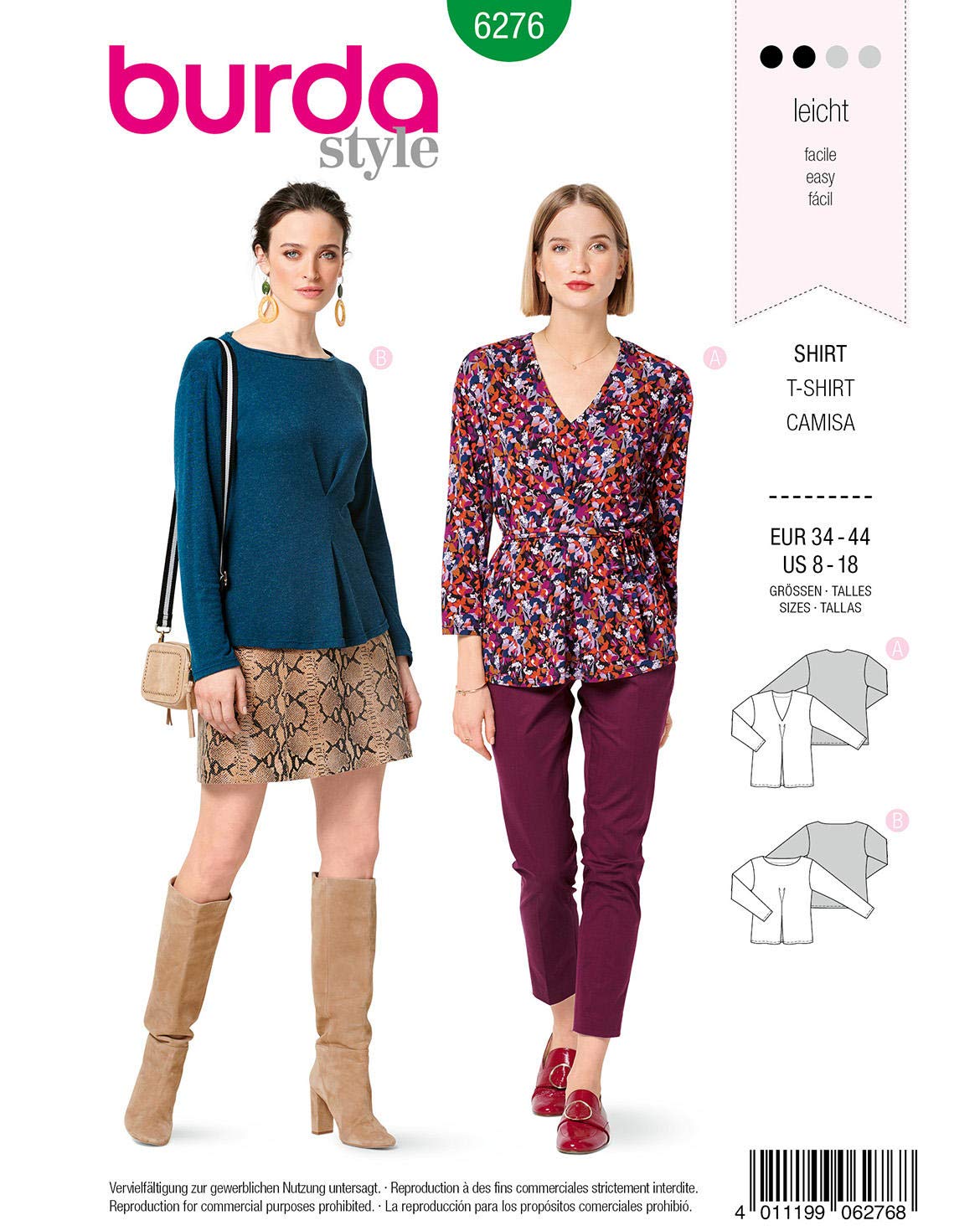 burda-style-6276-shirt-damen-34-44-schnittmuster image 1