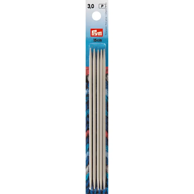prym-strumpfstricknadeln-alu-15-cm-3-00-mm-grau image 1
