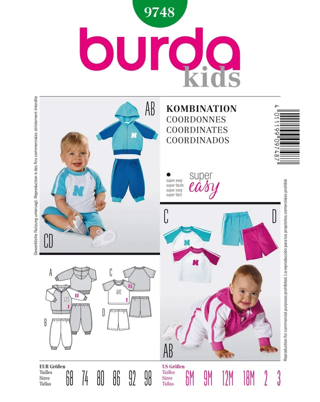 burda-style-9748-kleinkind-kombination-gr-68-98-schnittmuster image 1