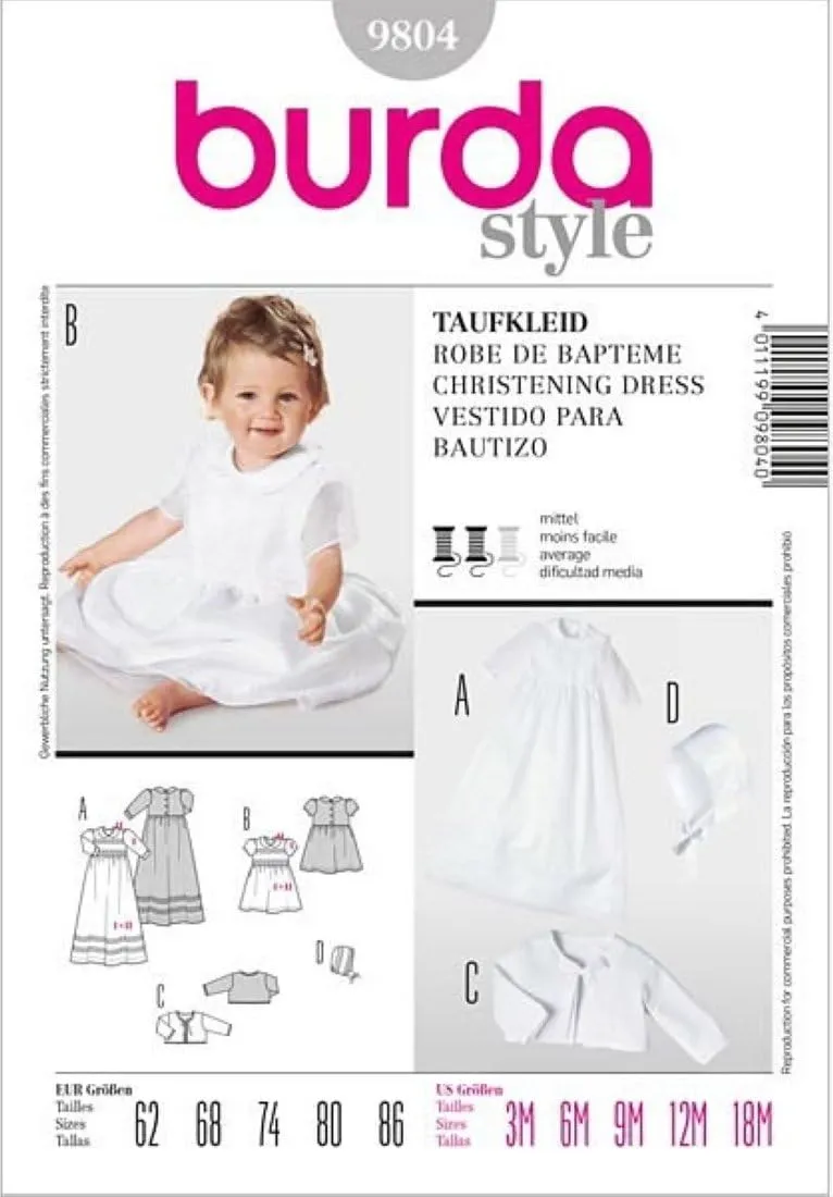 burda-style-9804-schnittmuster-kinder-taufkleid-mit-jacke-und-m-tze-gr-62-86 image 1