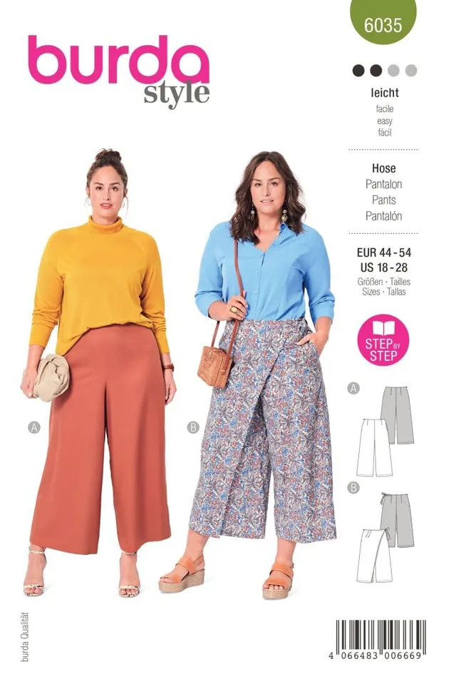 burda-style-6035-damen-hose-marlene-wickeloptik-papierschnittmuster-gr-44-54 image 1