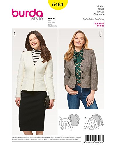 burda-style-6464-jacke-schnittmuster-mit-baske-und-v-ausschnitt image 6