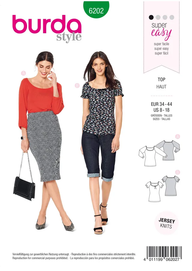 burda-style-6202-shirt-top-damen-36-46-schnittmuster image 1