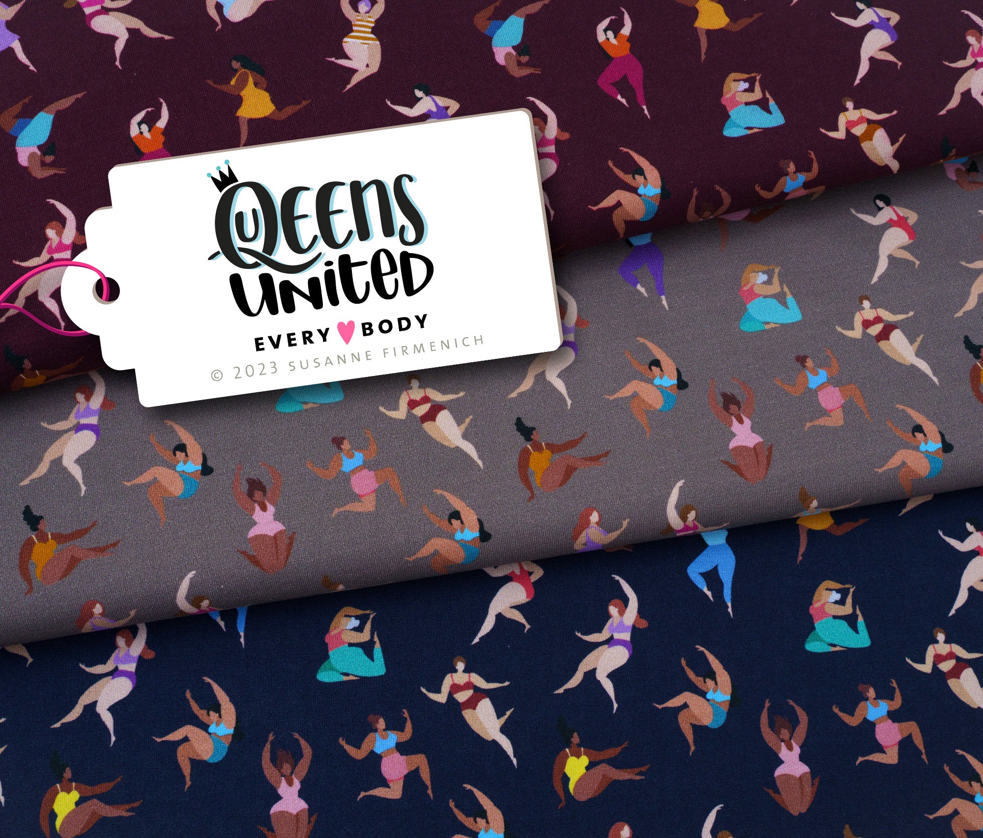 albstoffe-queens-united-everybody-new-cotton-satin-webware-meterware image 1