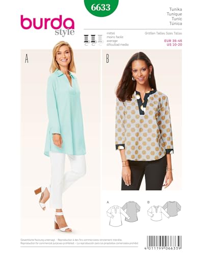 burda-style-schnittmuster-damen-tunika-6633-gr-36-46-papierschnittmuster image 3