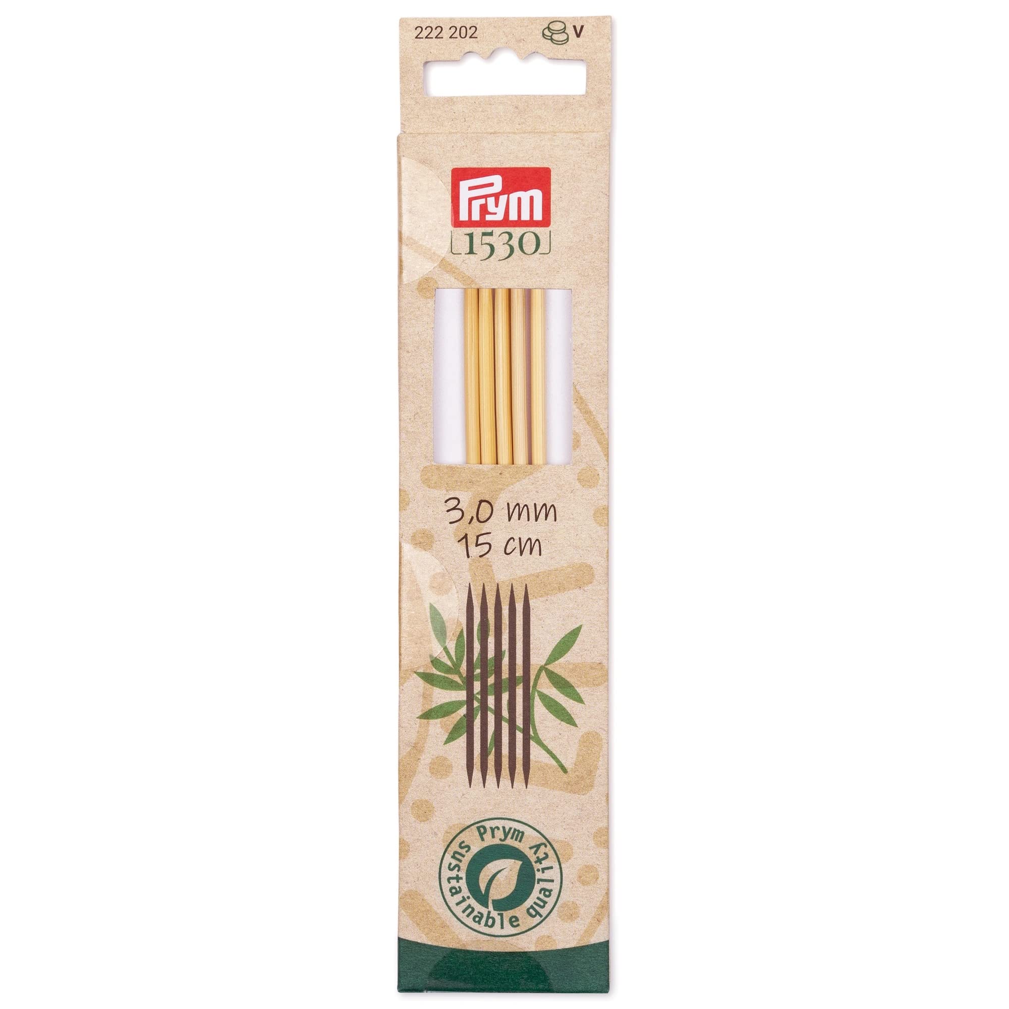 prym-1530-strumpfstricknadeln-bambus-15-cm-3-0-mm image 1