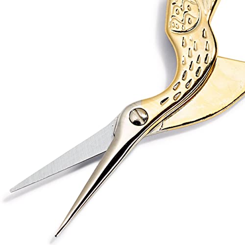 prym-611445-stickschere-storch-9-cm-vergoldet-feine-spitze-gold image 7