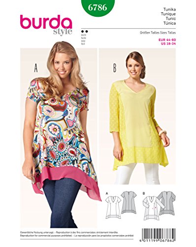 burda-style-6786-schnittmuster-tunika-damen-gr-44-60-level-2-leicht image 5