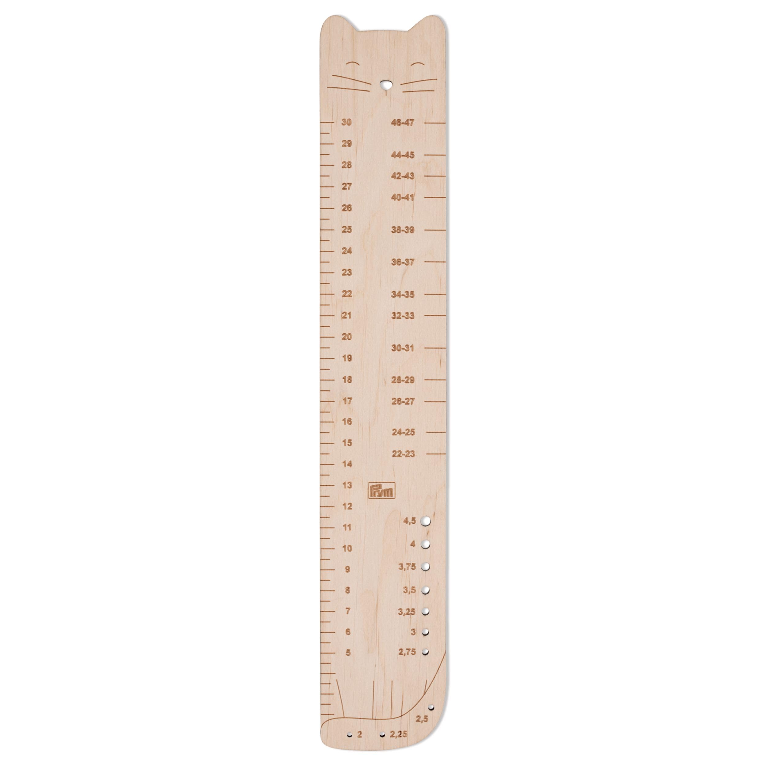 prym-610743-sockenlineal-birkenholz-natur-60-x-350-mm-katzenform image 1