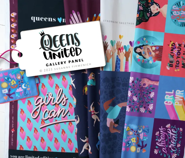 albstoffe-queens-united-pouch-gallery-panel-145x100-cm-bio-canvas image 1