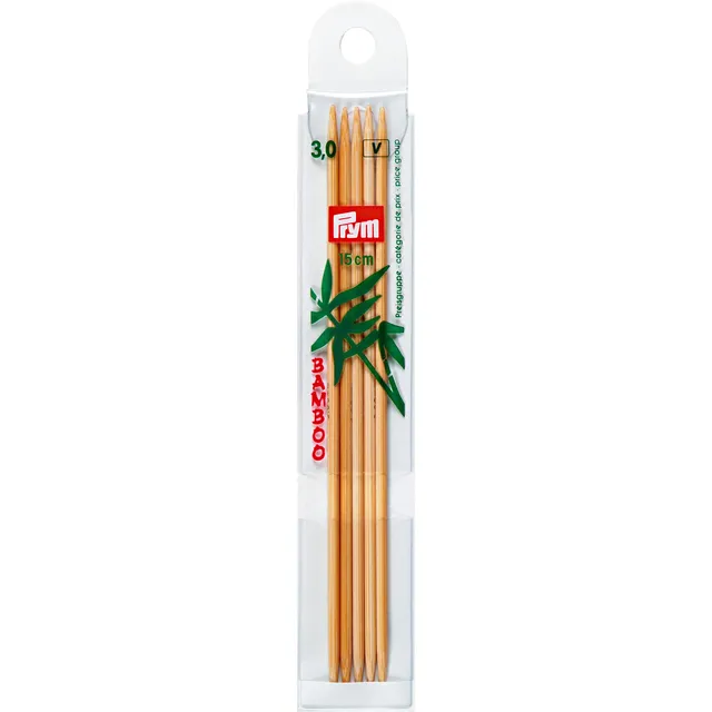 prym-221202-strumpfstricknadeln-bambus-15-cm-3-00-mm-5er-set image 1