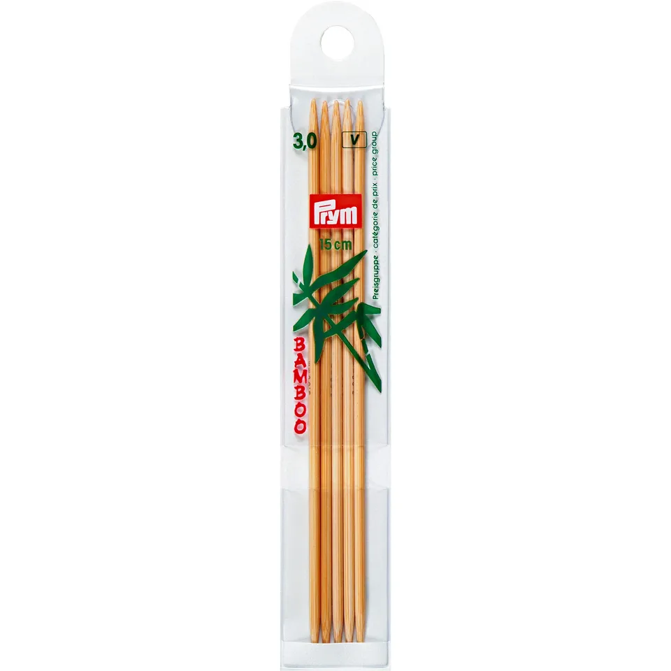 prym-221202-strumpfstricknadeln-bambus-15-cm-3-00-mm-5er-set image 1