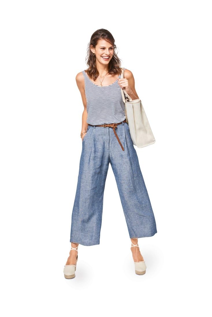 burda-style-6436-schnittmuster-damen-bundfaltenhose-und-culotte-gr-34-44 image 2