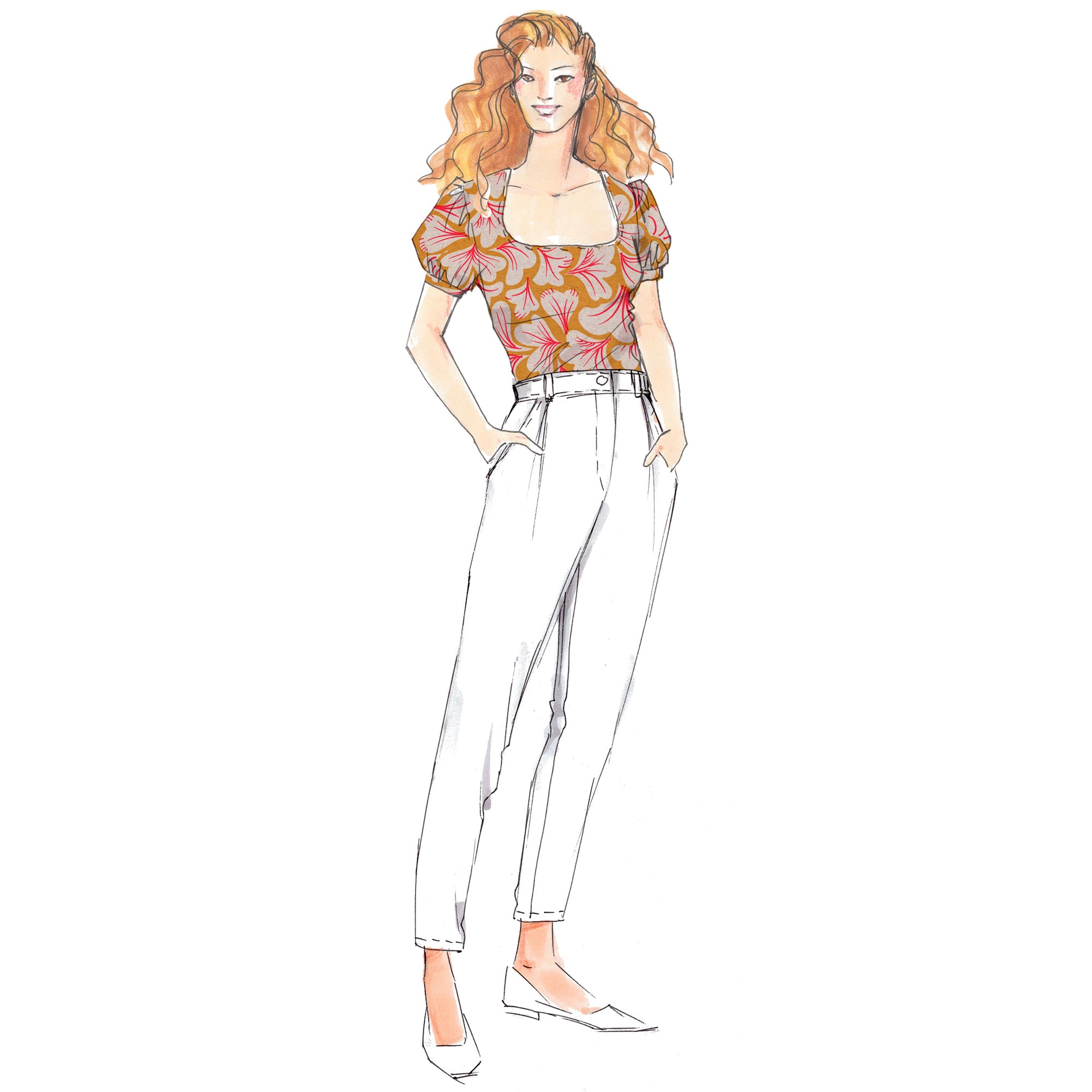 schnittmuster-berlin-shirt-jackie-sommershirt-mit-puff-rmel-gr-34-50 image 1