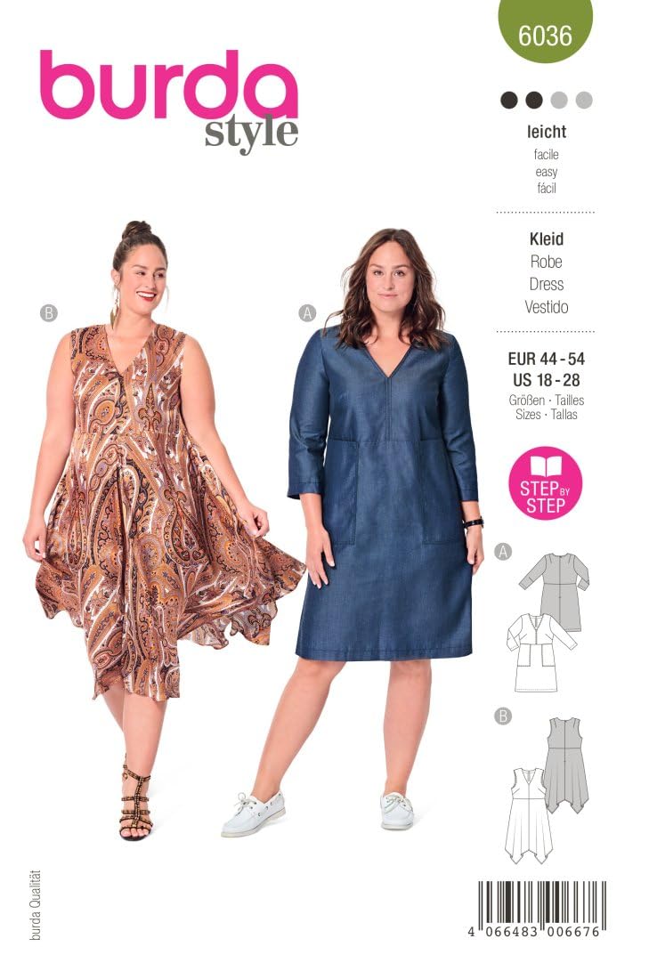 burda-style-katalog-schnittmuster-6036-kleider-damen-gr-44-54-leicht image 1