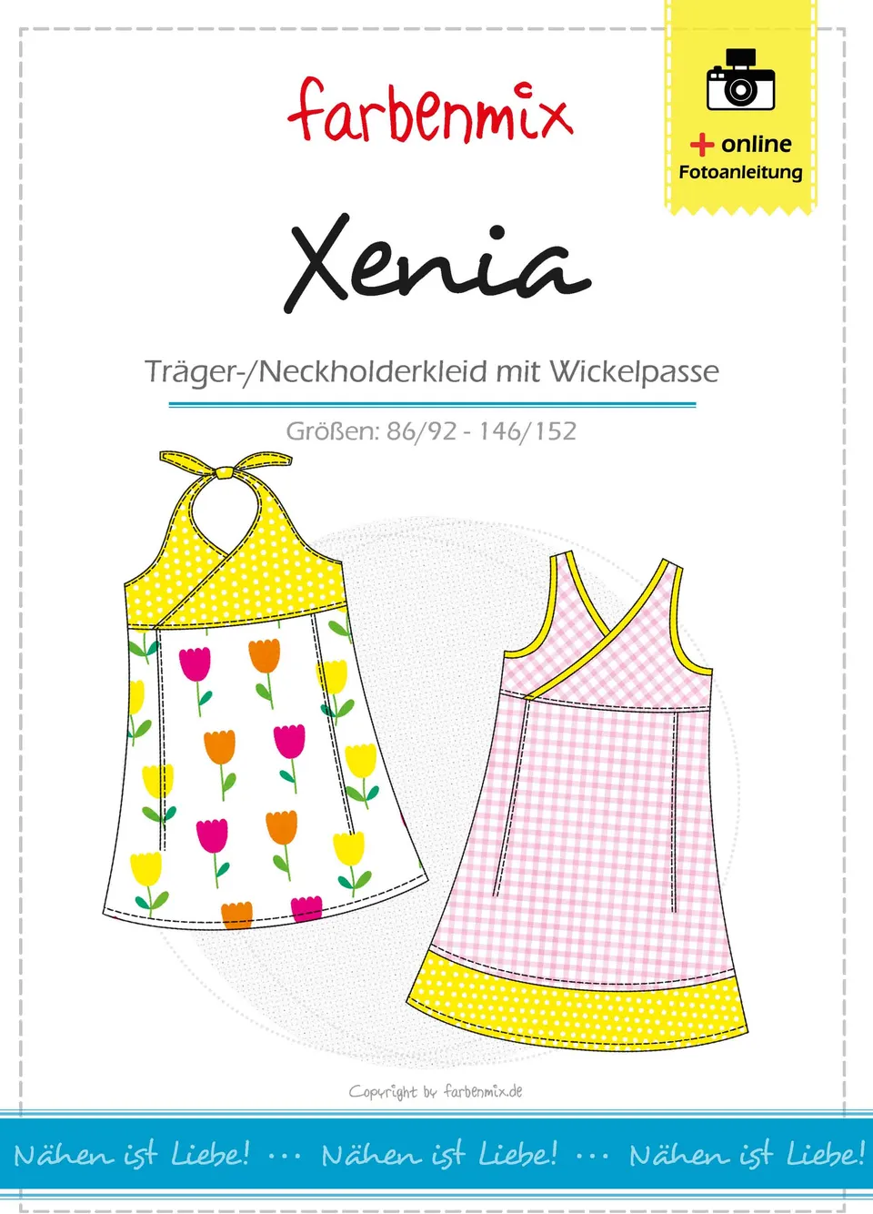 farbenmix-xenia-kinderkleid-mit-wickeloberteil-schnittmuster-ebook-gr-86-152 image 1