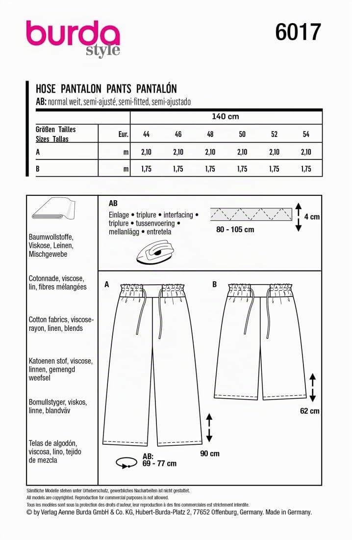 burda-style-6017-schnittmuster-culottes-mit-gummizug-damen-gr-44-54 image 7