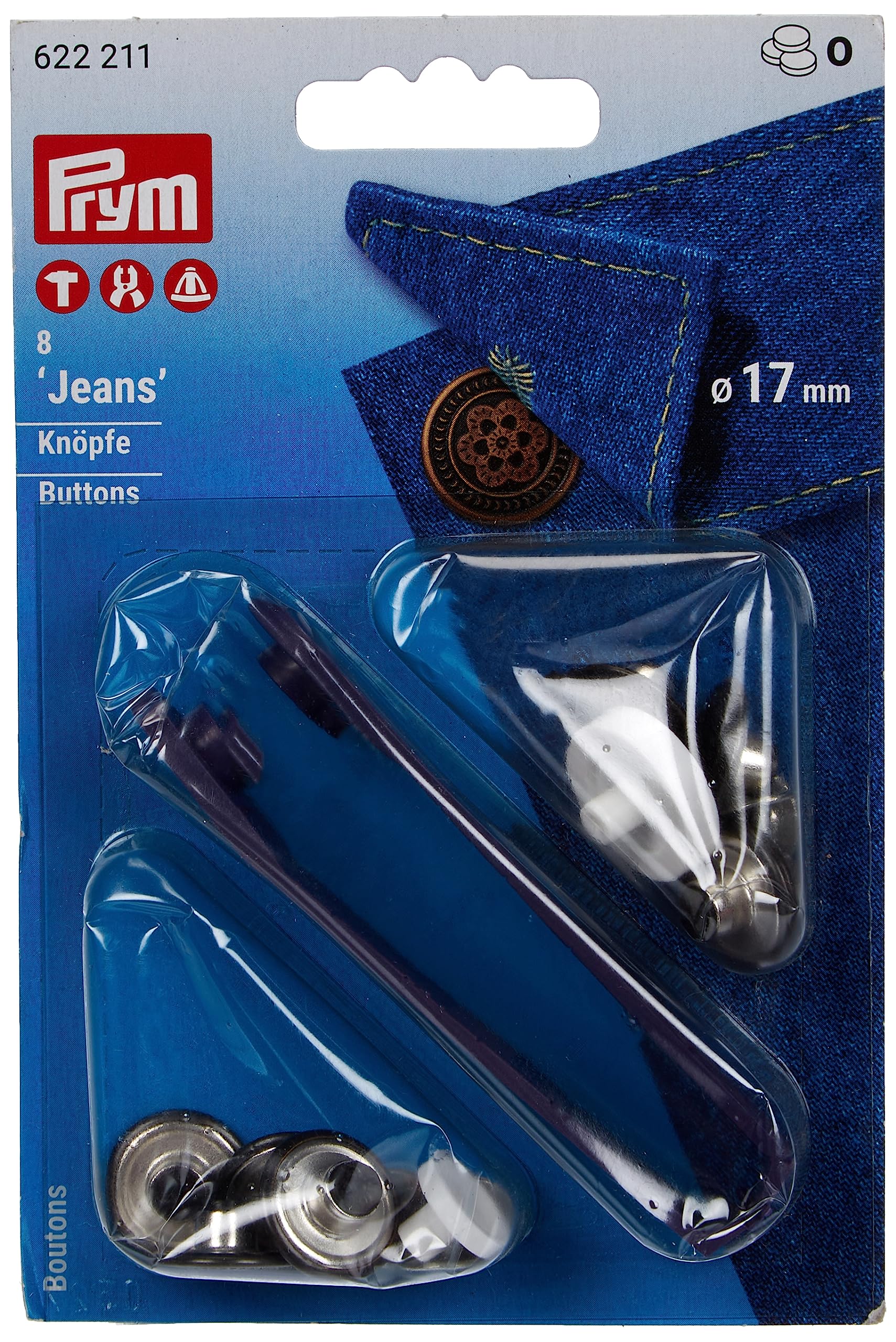 prym-622211-n-hfrei-jeans-kn-pfe-blume-17-mm-altmessing image 2