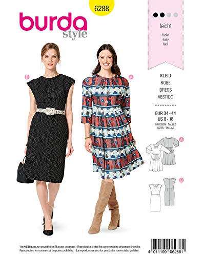 burda-schnittmuster-6288-damen-kleider-gr-34-44-raffung image 2