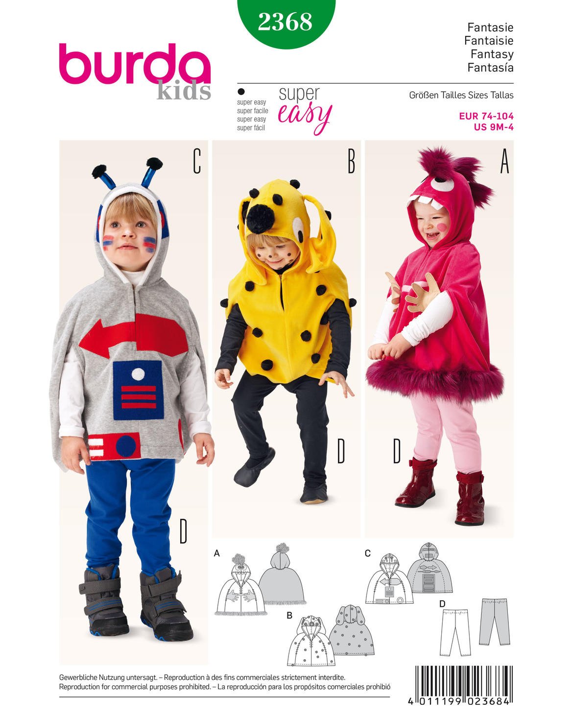 burda-style-2368-schnittmuster-kost-m-fantasy-cape-kids-gr-74-104 image 1