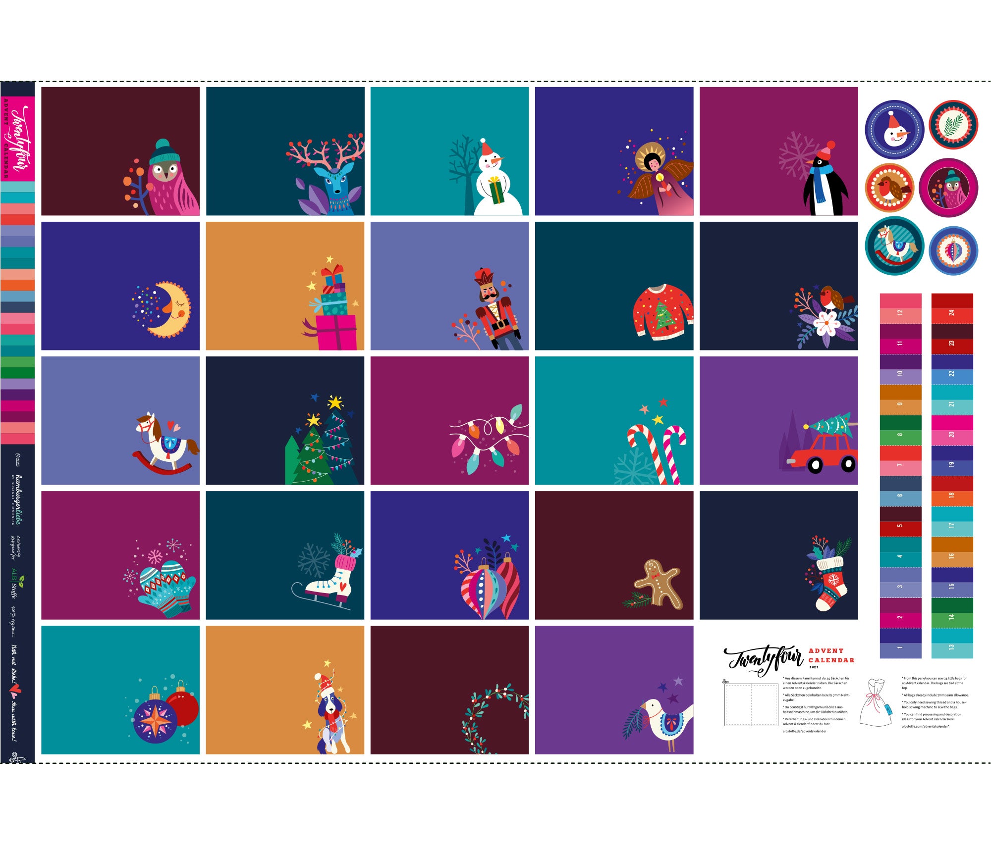 albstoffe-ugly-christmas-twentyfour-adventskalender-bio-canvas-panel image 3