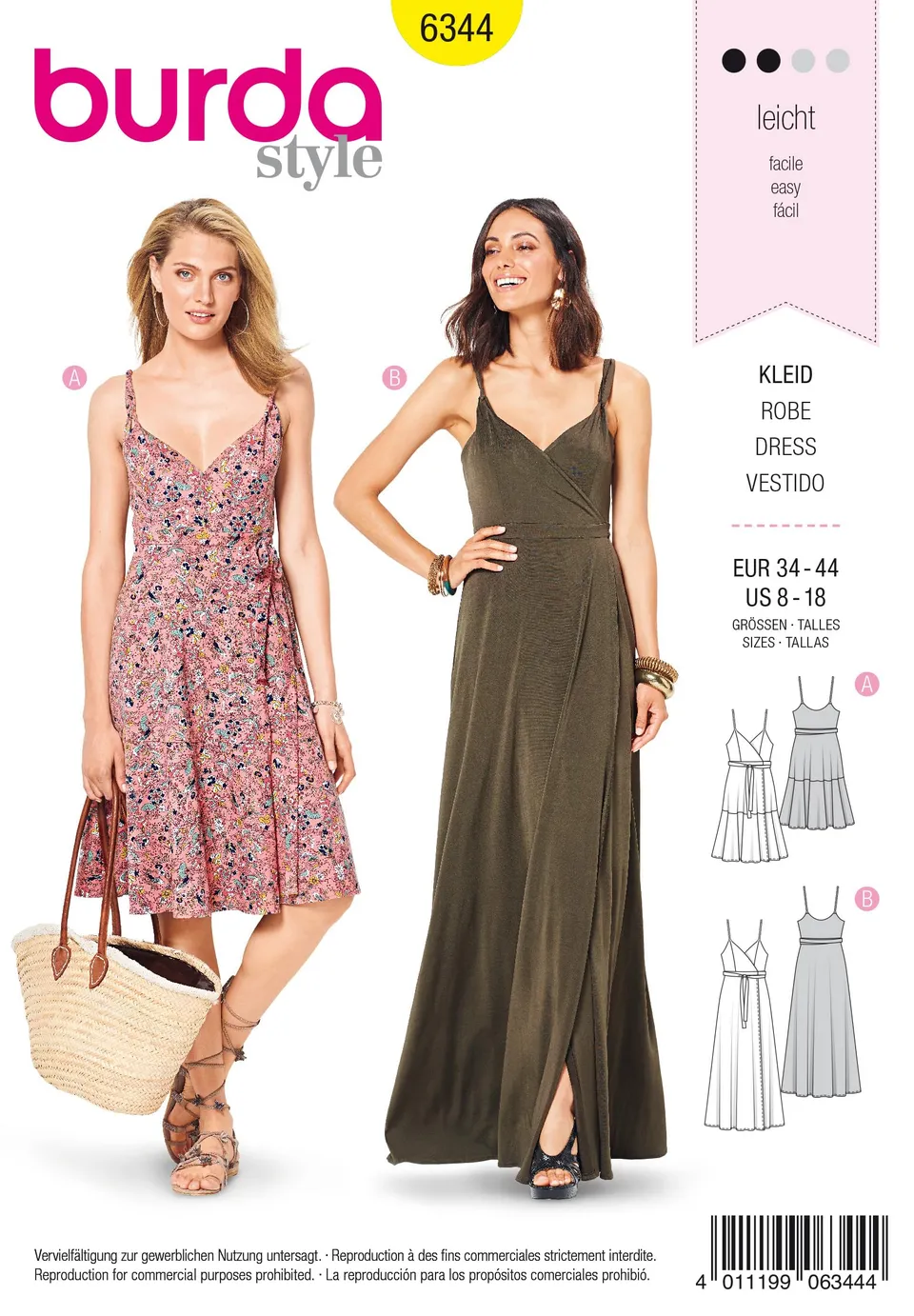 burda-style-papierschnittmuster-damen-kleider-6344-gr-34-44 image 1
