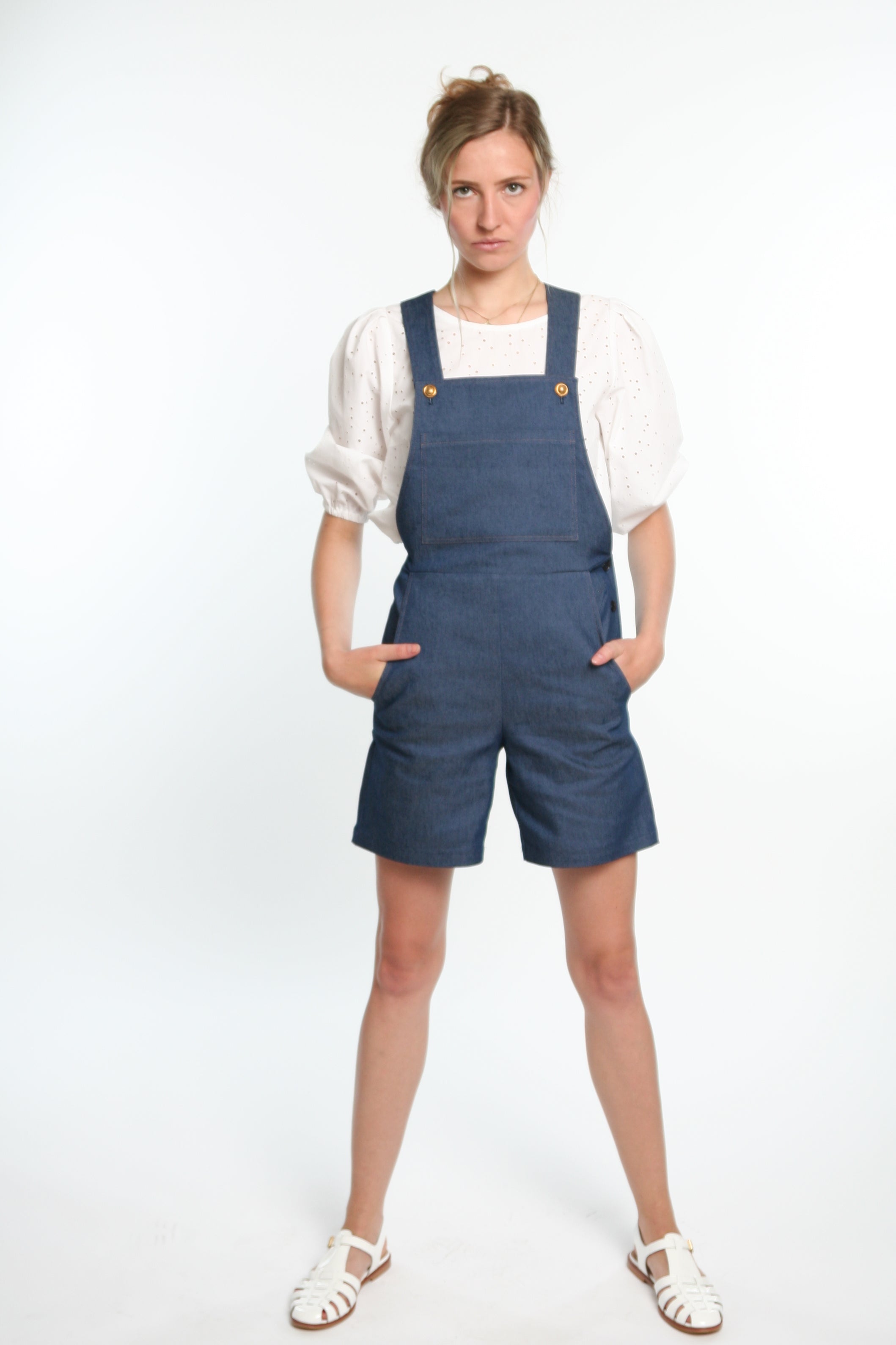 schnittmuster-berlin-latzhose-fanny-damen-kurz-lang-mit-taschen image 8
