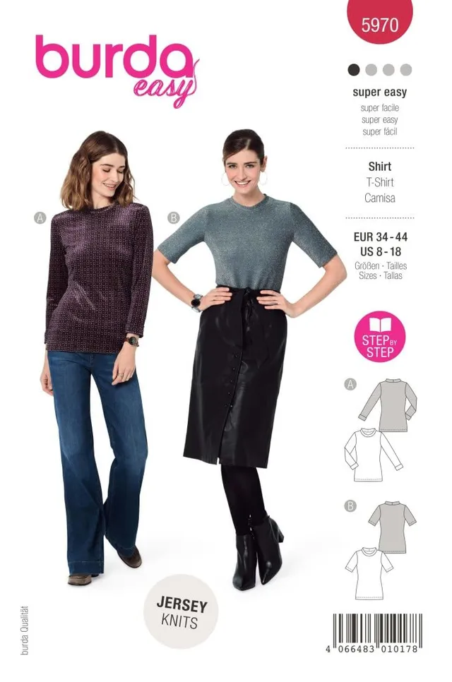 burda-style-5970-shirt-schnittmuster-damen-gr-34-44-level-1 image 1