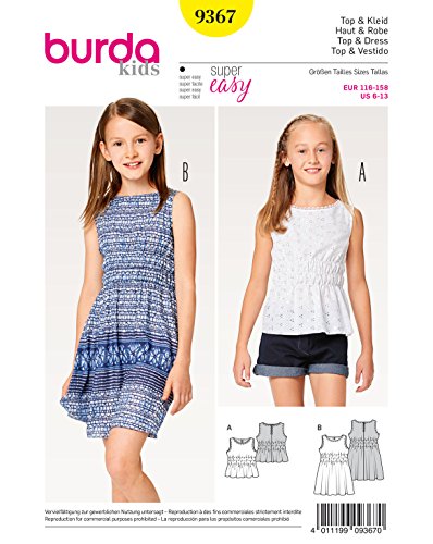 burda-style-9367-schnittmuster-top-und-kleid-mit-gummismok-f-r-kids-gr-116-158 image 7