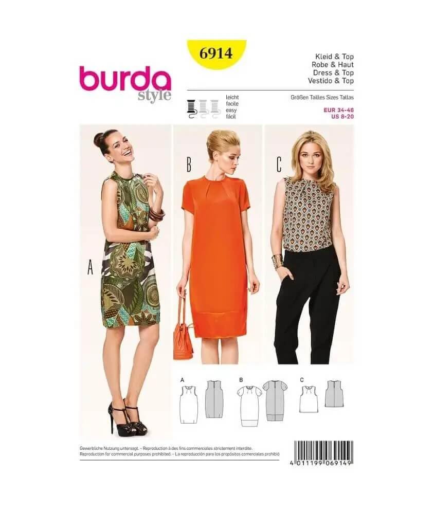 burda-style-schnittmuster-6914-damen-ballonkleid-top-gr-34-46 image 1