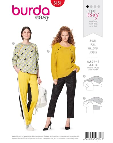 burda-style-schnittmuster-6151-damen-pullover-raglan-gr-34-44 image 3