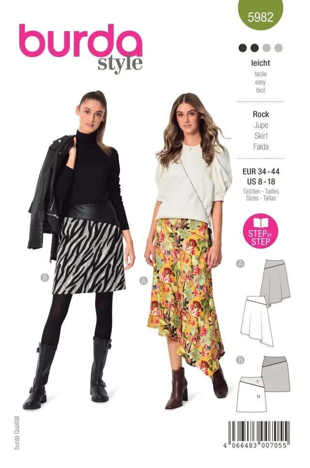 burda-style-5982-schnittmuster-rock-damen-gr-34-44-level-2 image 1