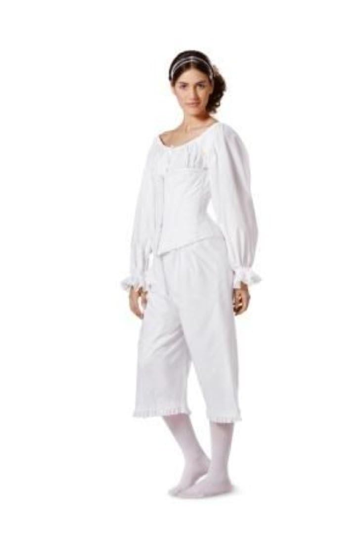 burda-style-7156-historische-unterw-sche-papierschnittmuster-nachthemd-pantalons image 2