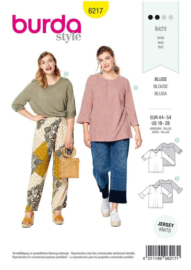 burda-style-schnittmuster-6217-bluse-damen-44-54-gro-e-gr-en image 1