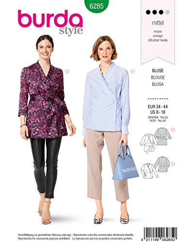 burda-style-6285-wickelbluse-damen-34-44-mit-schalkragen-schnittmuster image 2