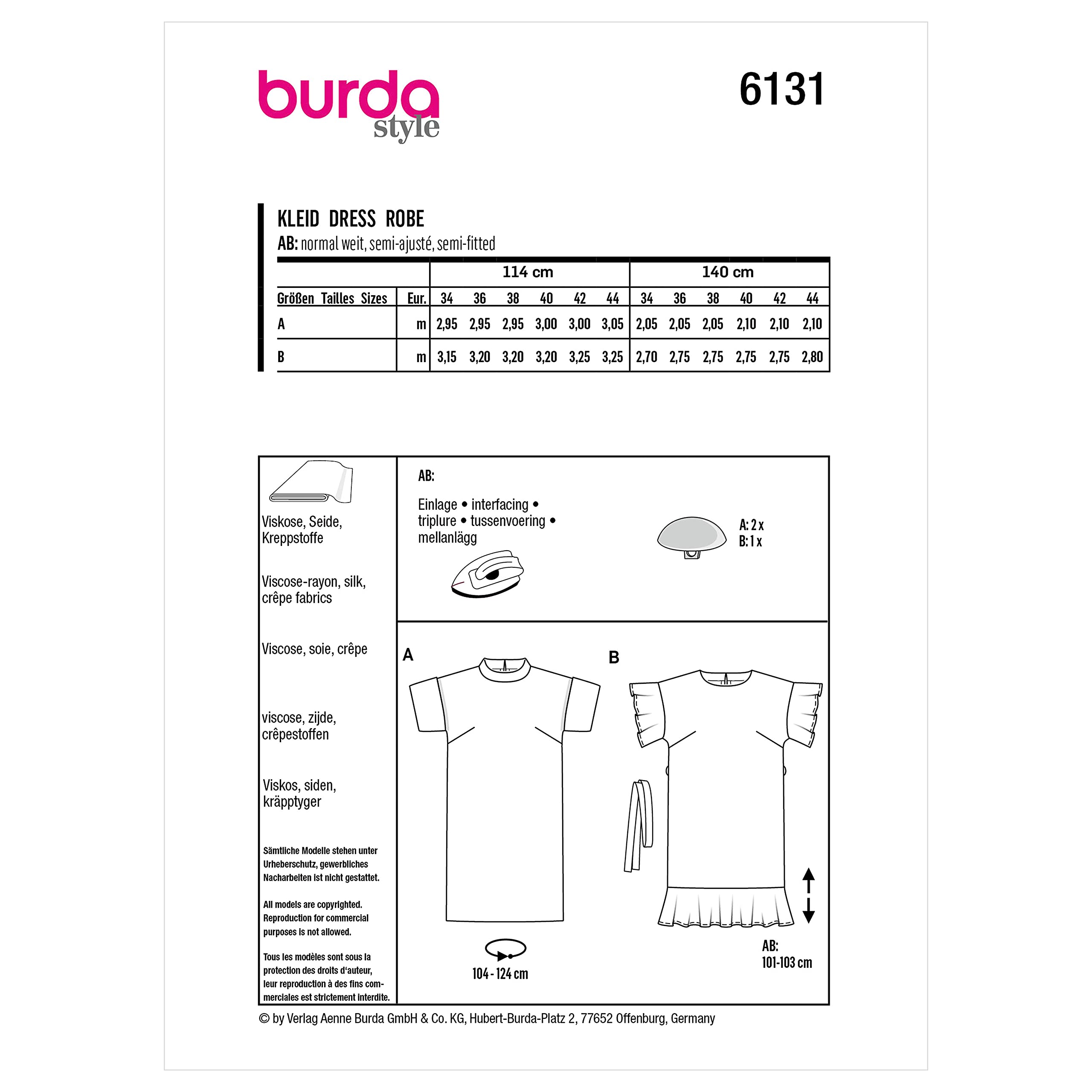 burda-style-schnittmuster-set-kleid-damen-gr-34-44-mit-stehkragen image 2