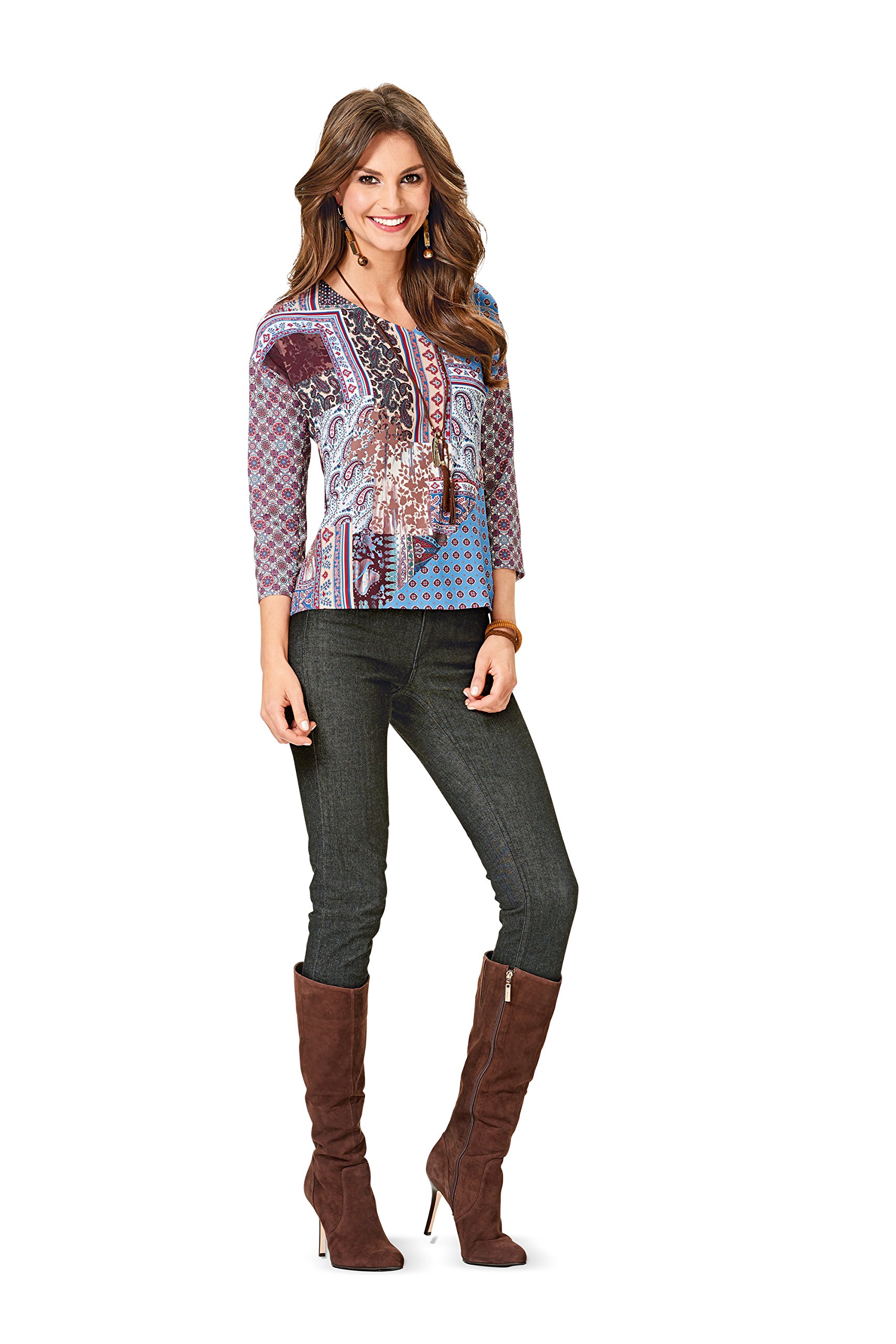 burda-style-b6579-schnittmuster-bluse-v-ausschnitt-patchwork image 2